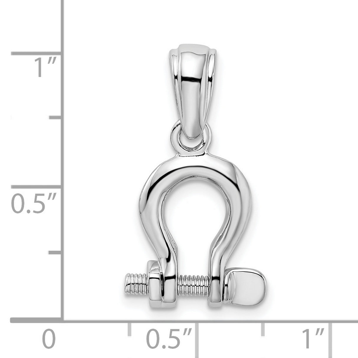 Sterling Silver Shackle Pendant, Bold D-Ring Maritime Charm, Unisex Nautical Jewelry