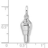 Sterling Silver Police Whistle Pendant, 3D Law Enforcement Charm for Officers and Supporters