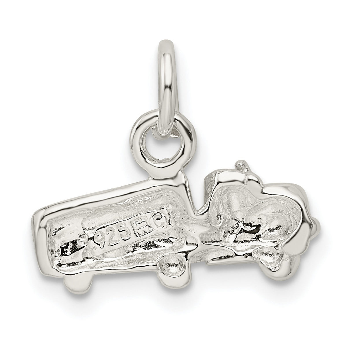 Semi with Trailer Charm Pendant in Real 925 Sterling Silver