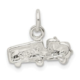 Semi with Trailer Charm Pendant in Real 925 Sterling Silver