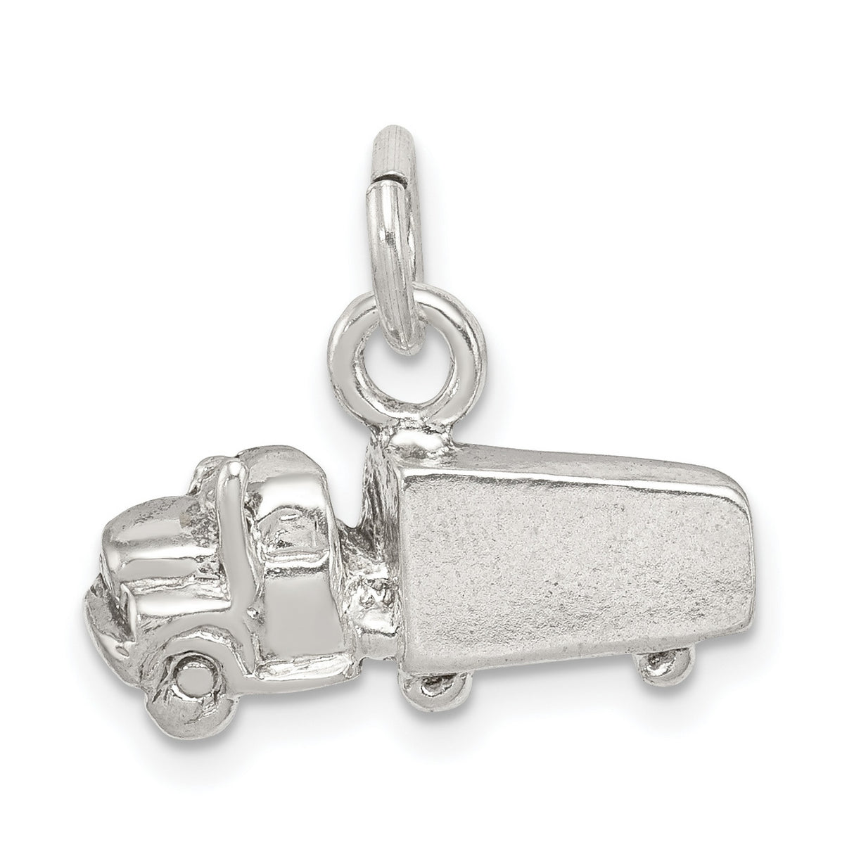 Semi with Trailer Charm Pendant in Real 925 Sterling Silver