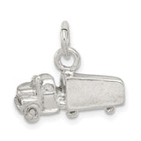Semi with Trailer Charm Pendant in Real 925 Sterling Silver