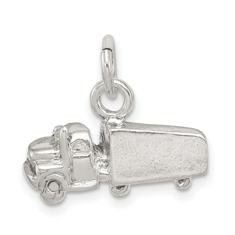 Semi with Trailer Charm Pendant in Real 925 Sterling Silver