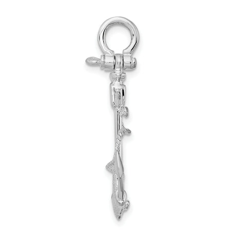 Sterling Silver Anchor Pendant with Rope Design, Nautical Christian Symbol for Men and Women