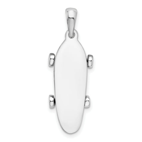 Sterling Silver Skateboard Pendant, Urban Style Skater Jewelry for Men, Women, and Teens