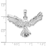 Sterling Silver Eagle Pendant with Outstretched Wings, Native American and Tribal Symbolism