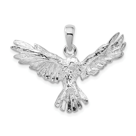 Sterling Silver Eagle Pendant with Outstretched Wings, Native American and Tribal Symbolism