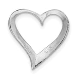 Sterling Silver Open Heart Pendant with Modern Heart Outline Design for Women