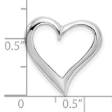 Sterling Silver Open Heart Pendant with Modern Heart Outline Design for Women