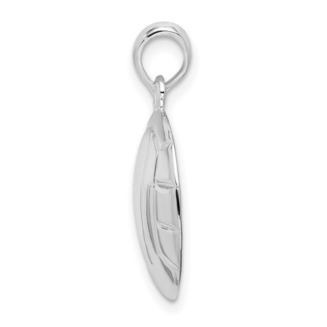 Sterling Silver Volleyball Pendant with Polished Round Design, Sports Jewelry for Athletes