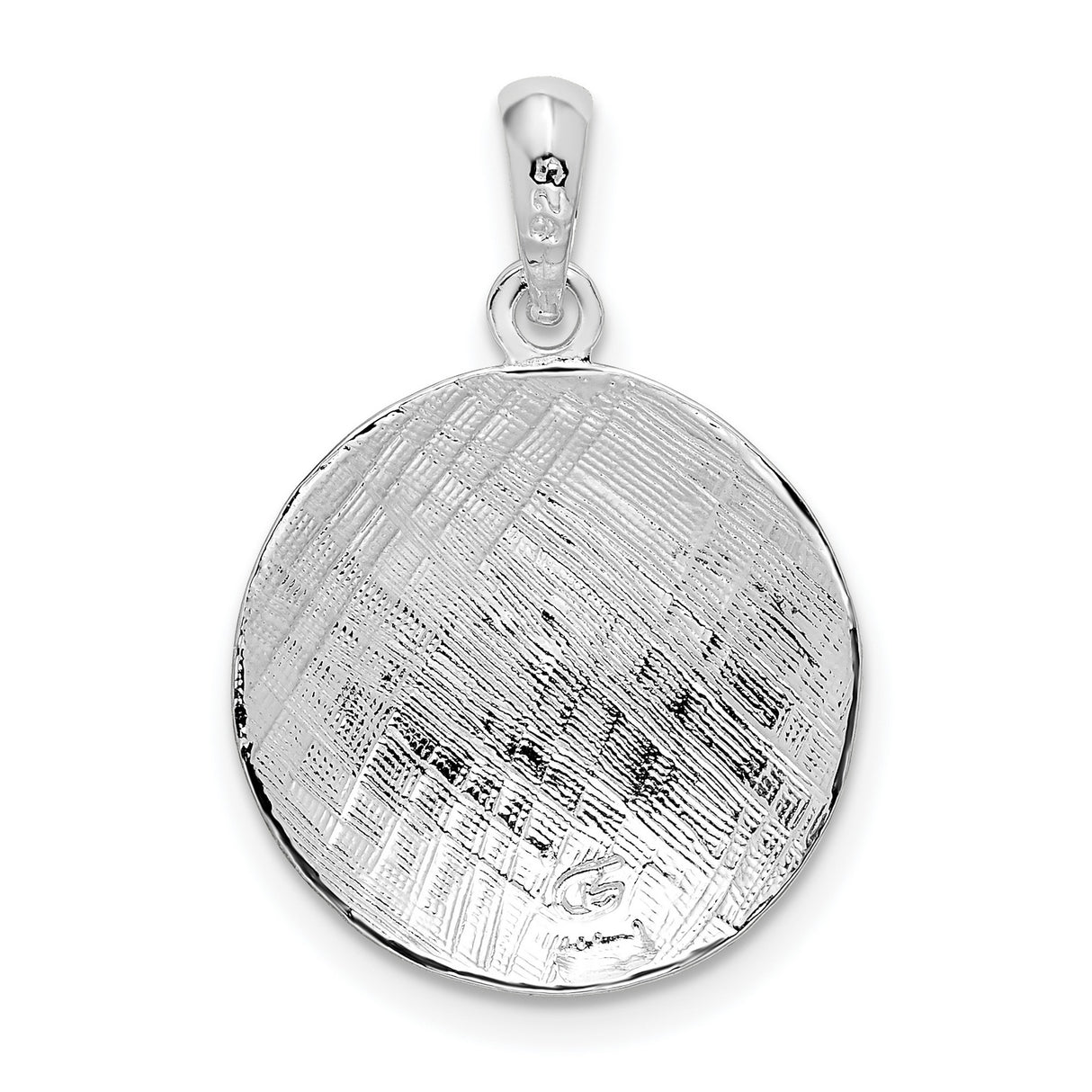 Sterling Silver Volleyball Pendant with Polished Round Design, Sports Jewelry for Athletes