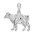 Sterling Silver Cow Pendant with Detailed 3D Bovine Design, Rustic Farm Animal Jewelry
