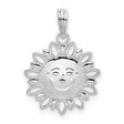 Sterling Silver Sun Face Pendant with Open Petal Rays, Celestial and Boho Style