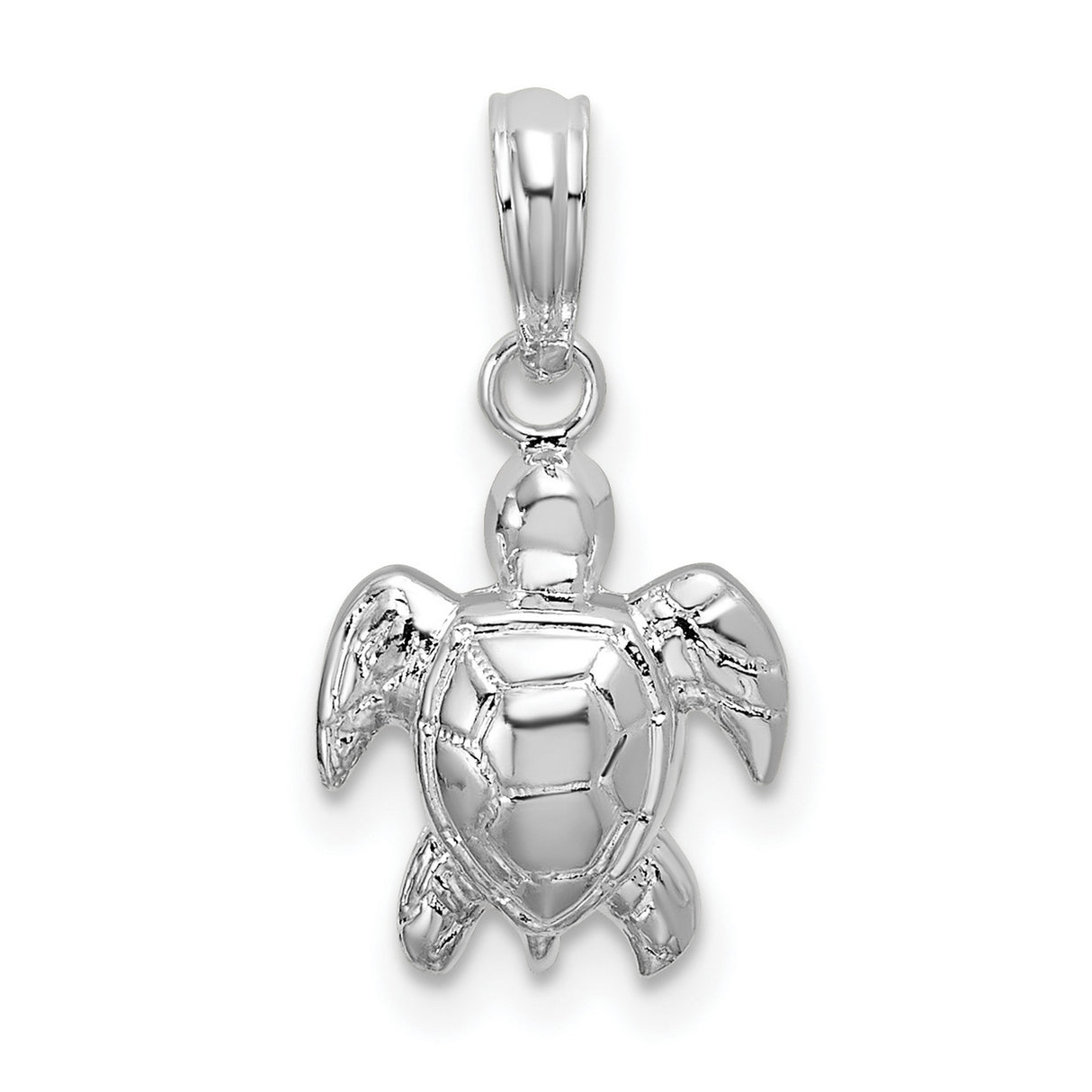 Sterling Silver Sea Turtle Pendant, Nautical Nature-Inspired Jewelry for Women or Unisex Wear