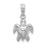 Sterling Silver Sea Turtle Pendant, Nautical Nature-Inspired Jewelry for Women or Unisex Wear