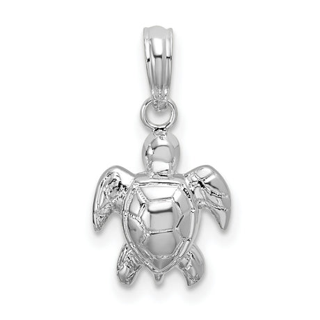 Sterling Silver Sea Turtle Pendant, Nautical Nature-Inspired Jewelry for Women or Unisex Wear