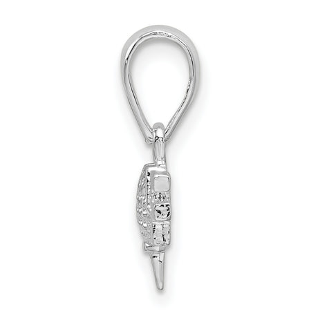Sterling Silver Golf Pendant with Golf Ball on Tee and Club, Unisex Sports Jewelry