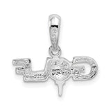 Sterling Silver Golf Pendant with Golf Ball on Tee and Club, Unisex Sports Jewelry