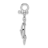 Sterling Silver Compass Pendant with Anchor Design, Nautical Theme for Men and Women