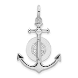 Sterling Silver Compass Pendant with Anchor Design, Nautical Theme for Men and Women