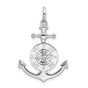 Sterling Silver Compass Pendant with Anchor Design, Nautical Theme for Men and Women