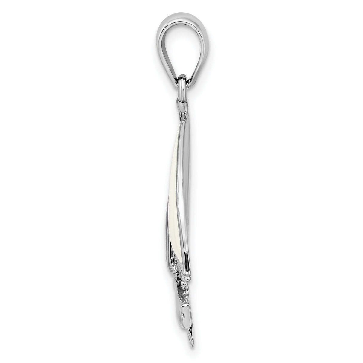 Sterling Silver Sailboat Pendant with Blue and White Enamel, Nautical Ocean Theme Jewelry