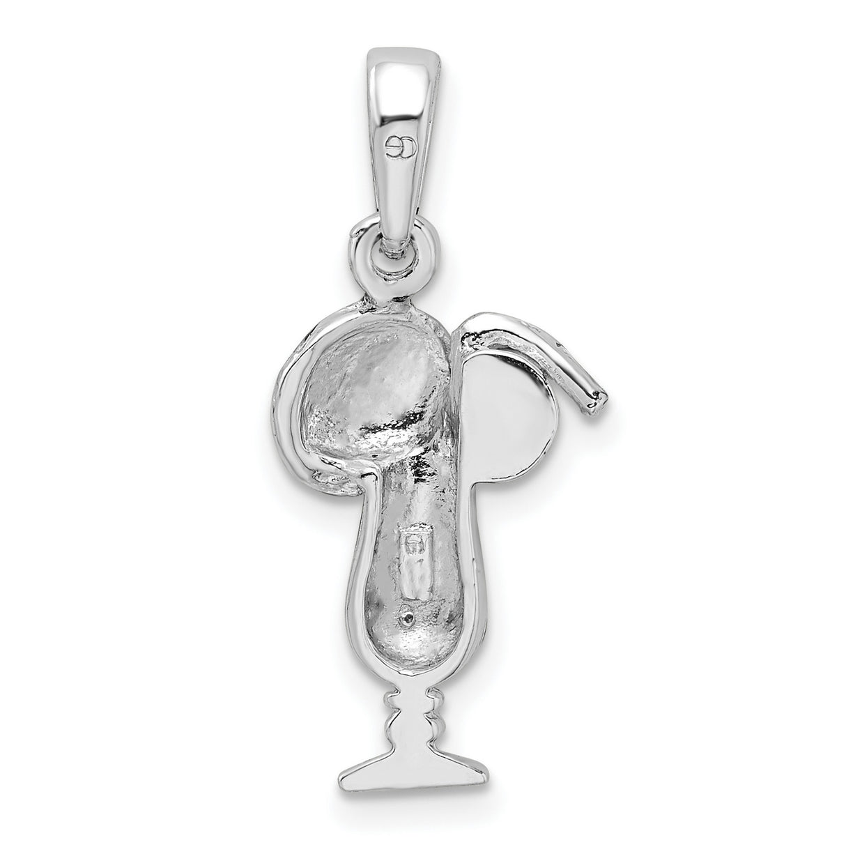 Sterling Silver Cocktail Pendant with Colorful Enamel Accents, Tropical Drink Design