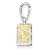 Sterling Silver Popcorn Bucket Charm Pendant with Red and White Enamel, Movie Snack Theme