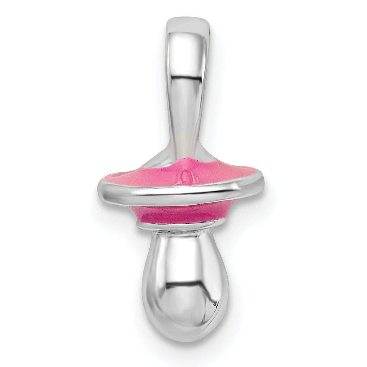 Sterling Silver Pacifier Pendant with Pink Enamel, Motherhood Symbol Keepsake for Women