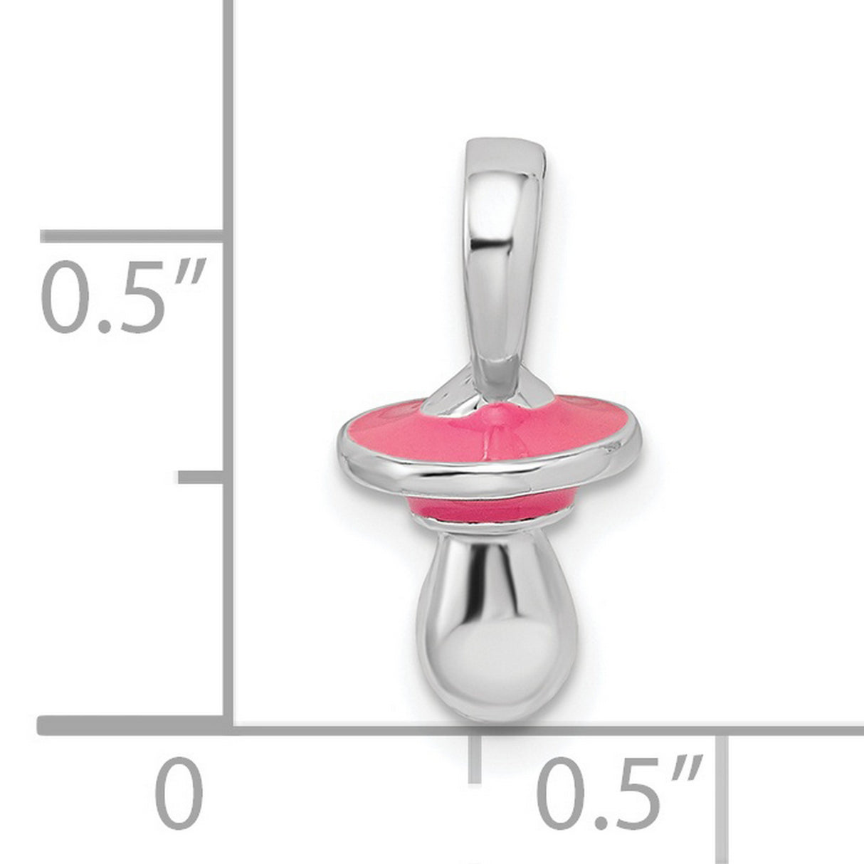 Sterling Silver Pacifier Pendant with Pink Enamel, Motherhood Symbol Keepsake for Women