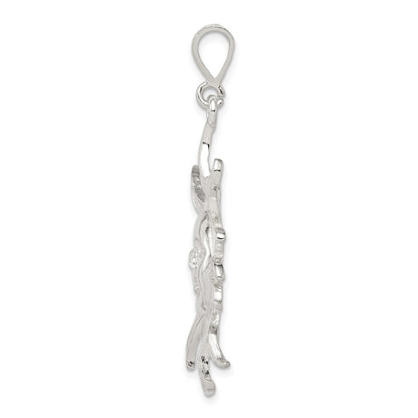 Sterling Silver Sun Face Pendant with Radiant Rays, Boho Celestial Medallion Design