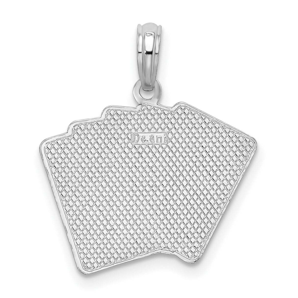 Sterling Silver Poker Hand Pendant with Royal Flush in Spades, Casino Charm for Gamblers