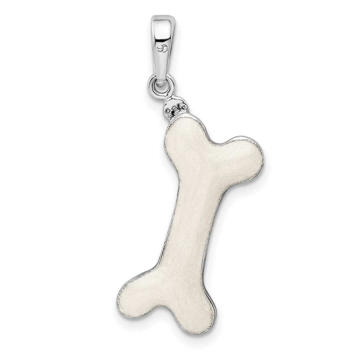 Sterling Silver Dog Bone Pendant, Polished 3D Charm, Animal Lover Jewelry for Women or Unisex Wear