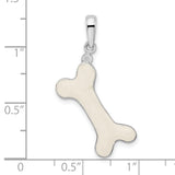 Sterling Silver Dog Bone Pendant, Polished 3D Charm, Animal Lover Jewelry for Women or Unisex Wear