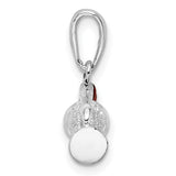 Sterling Silver Golf Bag Pendant with Enameled Clubs, 3D Sports Charm for Golf Enthusiasts