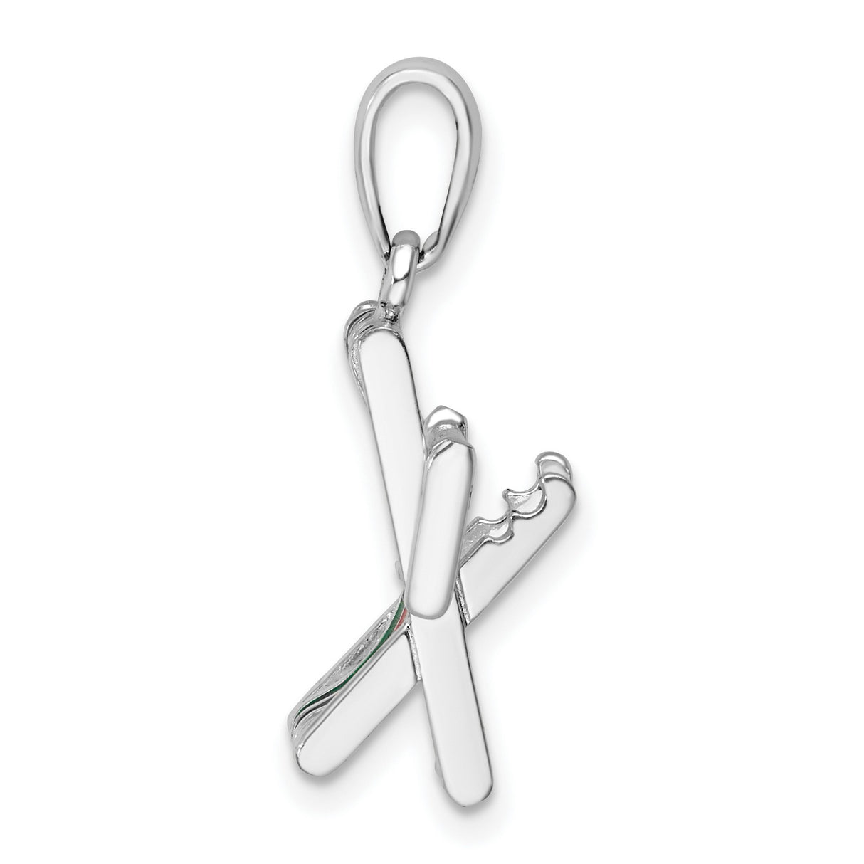 Sterling Silver Beach Chair Pendant with Striped Enamel, Nautical Coastal Charm