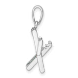 Sterling Silver Beach Chair Pendant with Striped Enamel, Nautical Coastal Charm