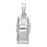 Sterling Silver Beach Chair Pendant with Striped Enamel, Nautical Coastal Charm