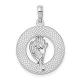 Sterling Silver Conch Pendant with Pink Enamel, Caribbean Ocean Nautical Jewelry for Women