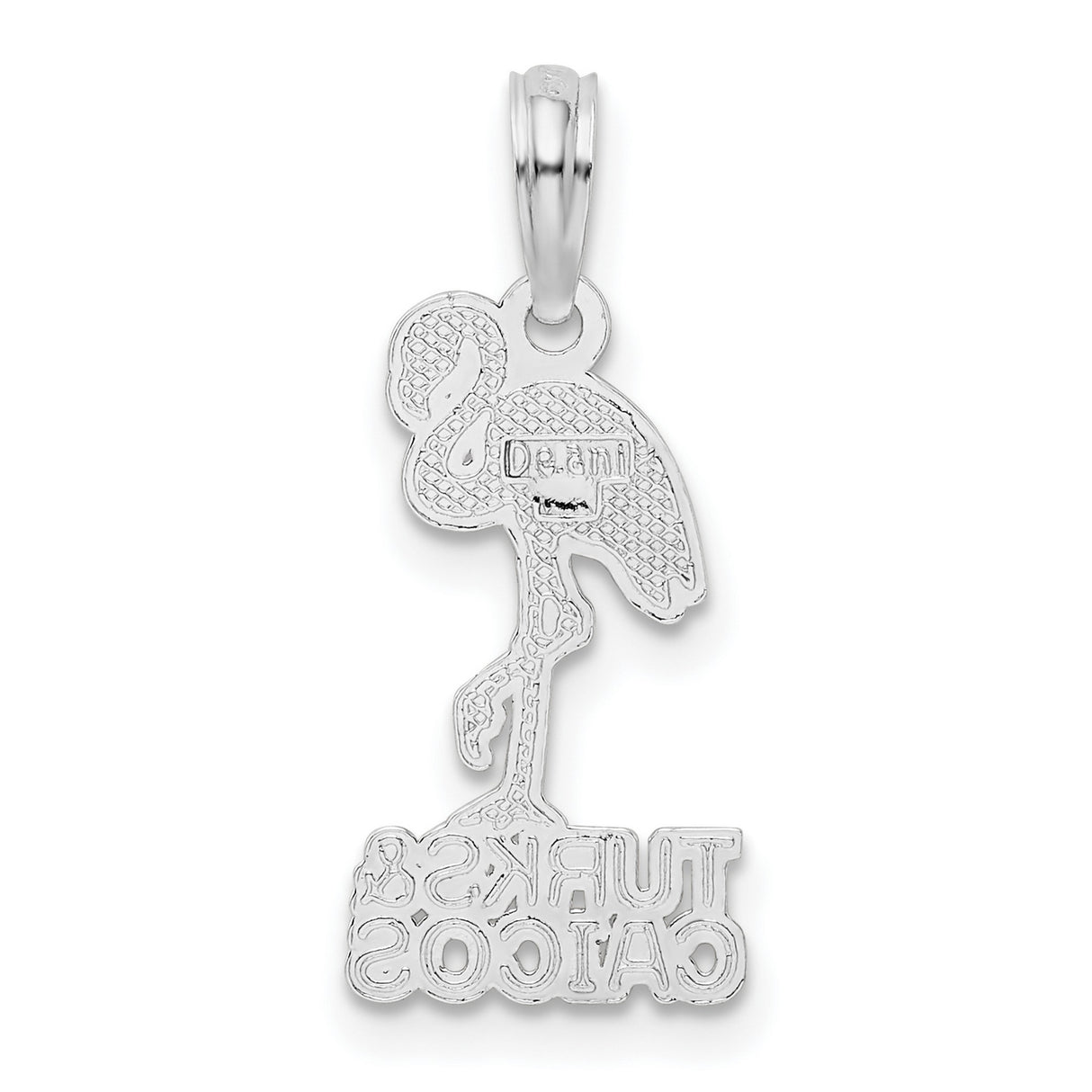 Sterling Silver Flamingo Pendant with Pink Enamel, Tropical Beach Vacation Jewelry