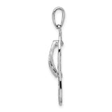 Sterling Silver Flip Flop Pendant with Red Enamel and Heart Design, Beach Charm for Women