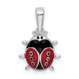 Sterling Silver Ladybug Pendant with Red and Black Enamel Accents, Whimsical Insect Charm