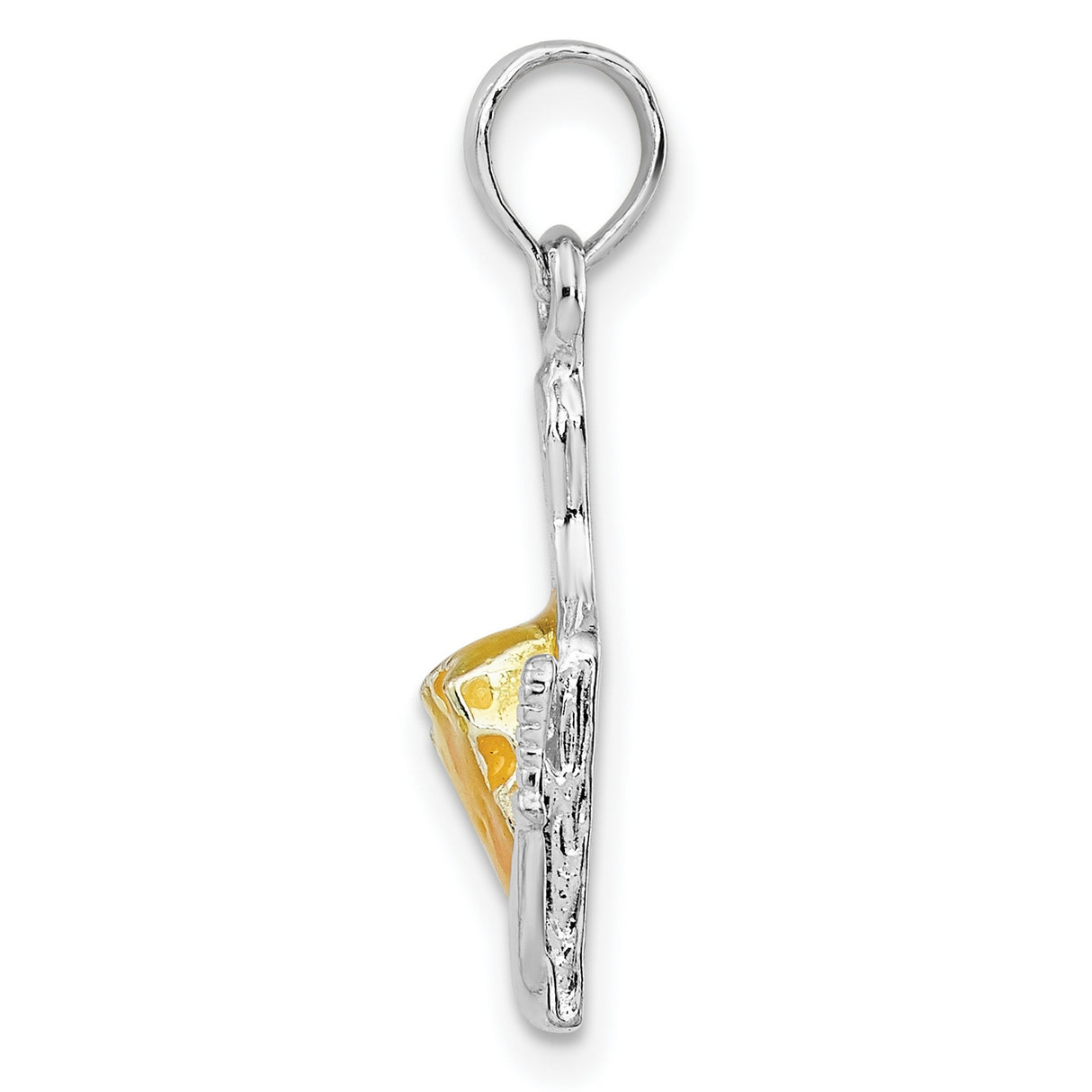 Sterling Silver Pendant with Cheese Board, Swiss Cheese Wedge and Knife Theme