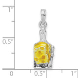 Sterling Silver Pendant with Cheese Board, Swiss Cheese Wedge and Knife Theme