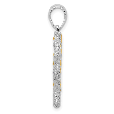 Sterling Silver Seahorse Pendant, Two-Tone Design with Nautical Theme for Women