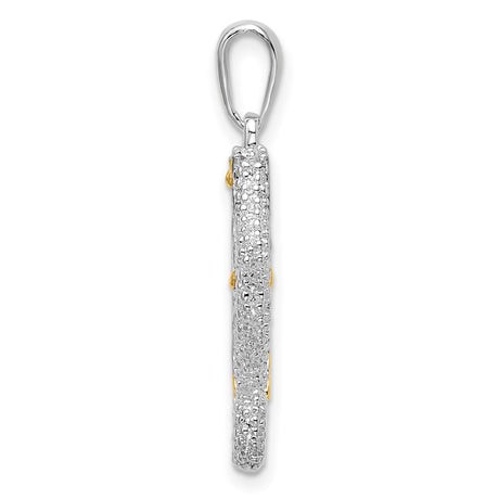 Sterling Silver Seahorse Pendant, Two Tone Textured Marine Design, Nautical Charm for Women
