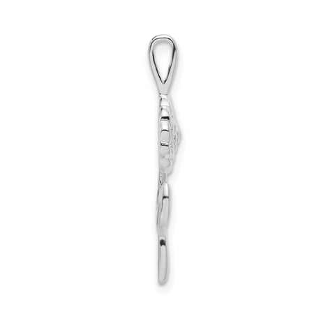 Sterling Silver Rose Pendant with Blooming Flower and Leaf Detail for Women