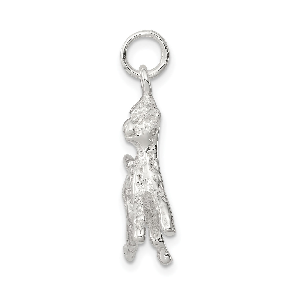 Sterling Silver Deer Pendant, Leaping Fawn Wildlife Charm with Nature Design for Women