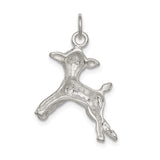 Sterling Silver Deer Pendant, Leaping Fawn Wildlife Charm with Nature Design for Women