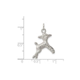 Sterling Silver Deer Pendant, Leaping Fawn Wildlife Charm with Nature Design for Women
